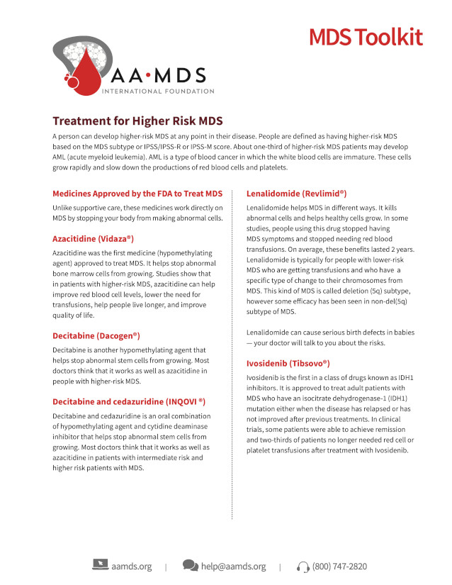 MDS Toolkit - Treatment for Higher Risk MDS (Thumbnail)